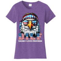 Dilf Damn I Love Freedom Eagle Funny Patriotic 4th Of July Women's T-Shirt