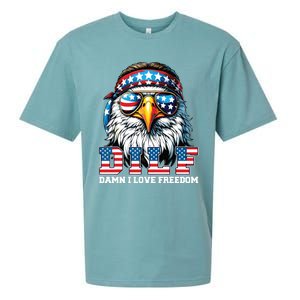 Dilf Damn I Love Freedom Eagle Funny Patriotic 4th Of July Sueded Cloud Jersey T-Shirt