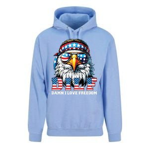 Dilf Damn I Love Freedom Eagle Funny Patriotic 4th Of July Unisex Surf Hoodie