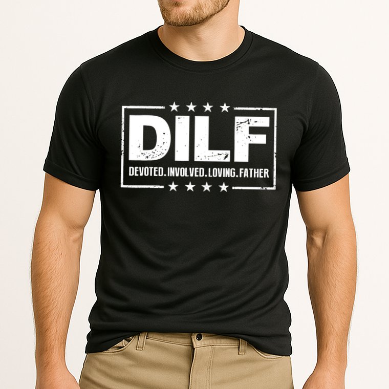 DILF Devoted Involved Loving Father Dad Papa Performance Shirt