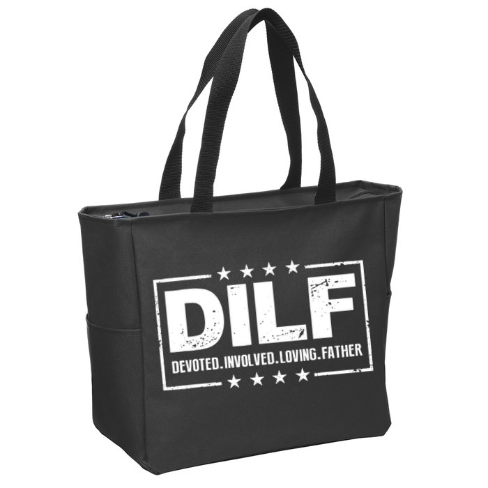 DILF Devoted Involved Loving Father Dad Papa Zip Tote Bag