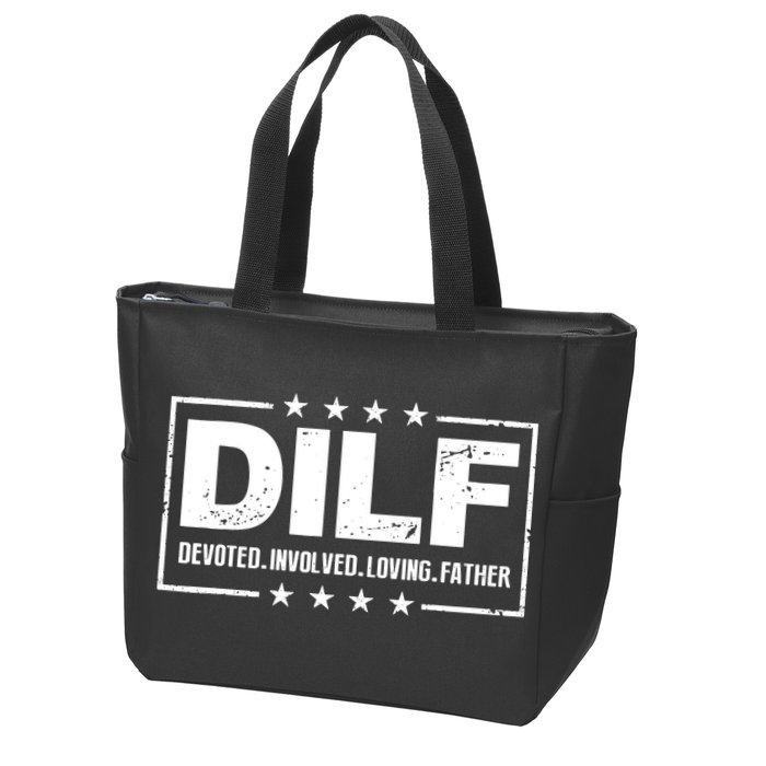 DILF Devoted Involved Loving Father Dad Papa Zip Tote Bag