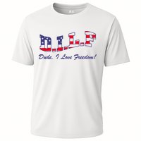 DILF Dude I Love Freedom Funny USA 4th July Flag Party Free Cooling Performance Crew T-Shirt