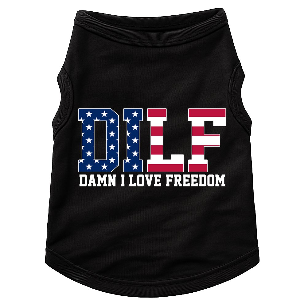 DILF Damn I Love Freedom USA Doggie Tank