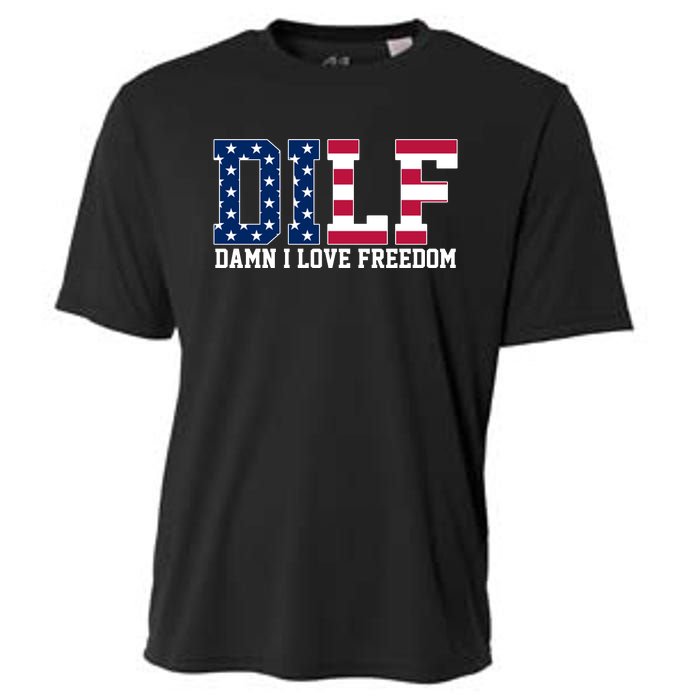 DILF Damn I Love Freedom USA Cooling Performance Crew T-Shirt