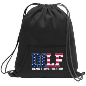 DILF Damn I Love Freedom USA Sweatshirt Cinch Pack Bag