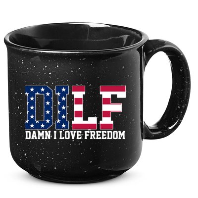 DILF Damn I Love Freedom USA 15oz Campfire Ceramic Mug