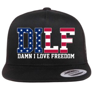 DILF Damn I Love Freedom USA Flat Bill Trucker Hat