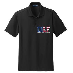 DILF Damn I Love Freedom USA Dry Zone Grid Polo