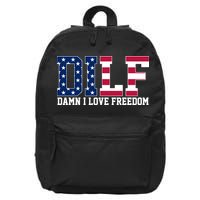 DILF Damn I Love Freedom USA 16 in Basic Backpack