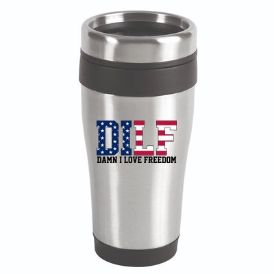 DILF Damn I Love Freedom USA 16oz Travel Tumbler