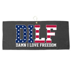 DILF Damn I Love Freedom USA Large Microfiber Waffle Golf Towel