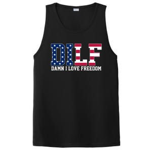 DILF Damn I Love Freedom USA PosiCharge Competitor Tank