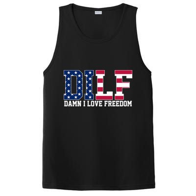 DILF Damn I Love Freedom USA PosiCharge Competitor Tank