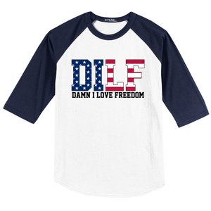 DILF Damn I Love Freedom USA Baseball Sleeve Shirt