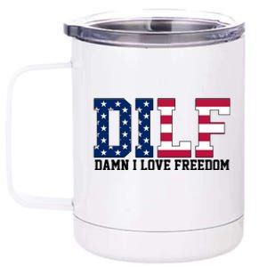 DILF Damn I Love Freedom USA 12 oz Stainless Steel Tumbler Cup