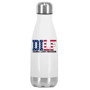 DILF Damn I Love Freedom USA Stainless Steel Insulated Water Bottle