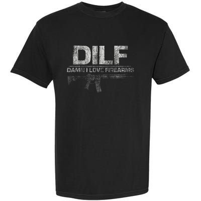 DILF Damn I Love Firearms Funny Garment-Dyed Heavyweight T-Shirt