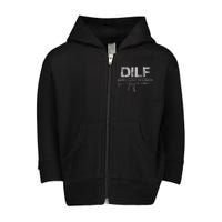 DILF Damn I Love Firearms Funny Toddler Zip Fleece Hoodie