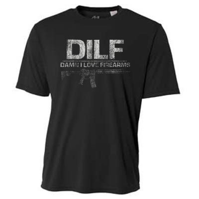 DILF Damn I Love Firearms Funny Cooling Performance Crew T-Shirt