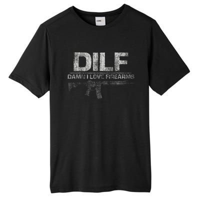 DILF Damn I Love Firearms Funny Tall Fusion ChromaSoft Performance T-Shirt