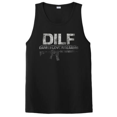 DILF Damn I Love Firearms Funny PosiCharge Competitor Tank