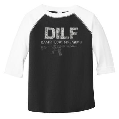 DILF Damn I Love Firearms Funny Toddler Fine Jersey T-Shirt