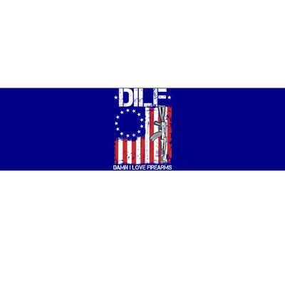 DILF Damn I Love Firearms Distressed USA American Flag Bumper Sticker