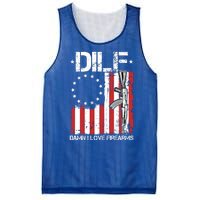 DILF Damn I Love Firearms Distressed USA American Flag Mesh Reversible Basketball Jersey Tank