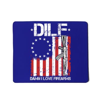 DILF Damn I Love Firearms Distressed USA American Flag Mousepad