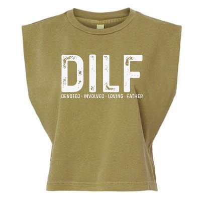 DILF Devoted Involved Loving Father Funny Fathers Day Garment-Dyed Women's Muscle Tee