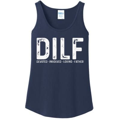 DILF Devoted Involved Loving Father Funny Fathers Day Ladies Essential Tank