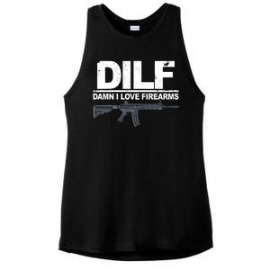 DILF Damn I Love Firearms Ladies PosiCharge Tri-Blend Wicking Tank