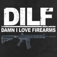 DILF Damn I Love Firearms 7 Panel Mesh Trucker Snapback Hat