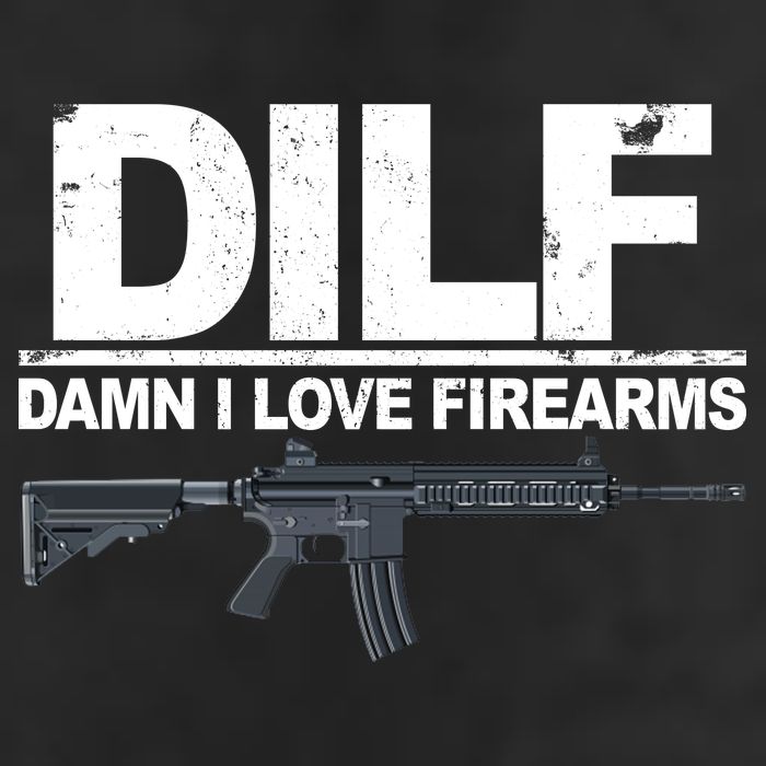 DILF Damn I Love Firearms 7 Panel Mesh Trucker Snapback Hat