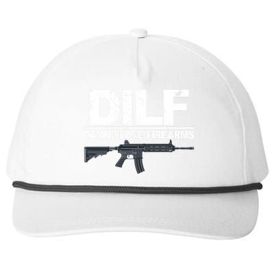 DILF Damn I Love Firearms Snapback Five-Panel Rope Hat