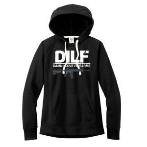 DILF Damn I Love Firearms Women's Fleece Hoodie