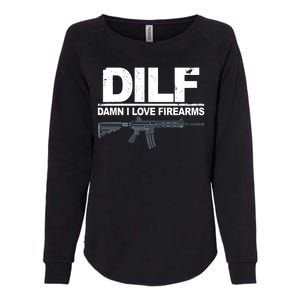 DILF Damn I Love Firearms Womens California Wash Sweatshirt