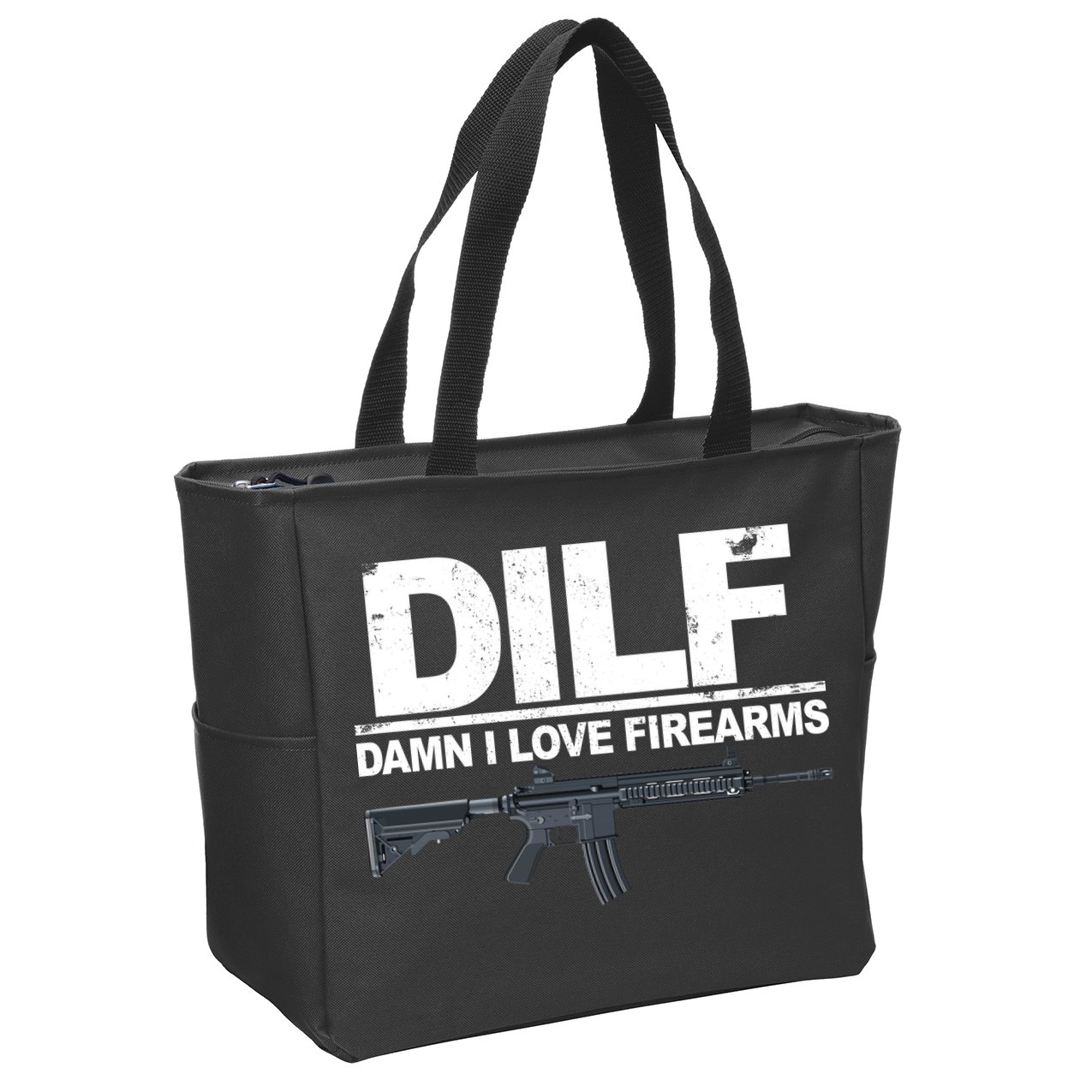 DILF Damn I Love Firearms Zip Tote Bag