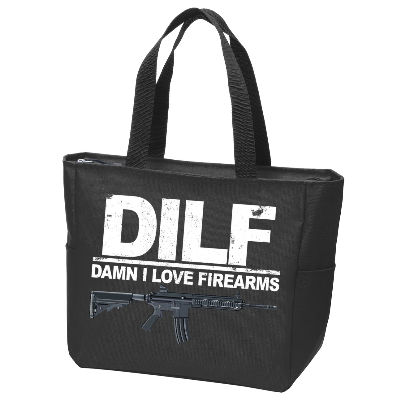 DILF Damn I Love Firearms Zip Tote Bag