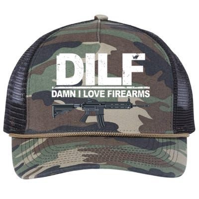 DILF Damn I Love Firearms Retro Rope Trucker Hat Cap