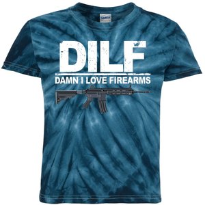 DILF Damn I Love Firearms Kids Tie-Dye T-Shirt