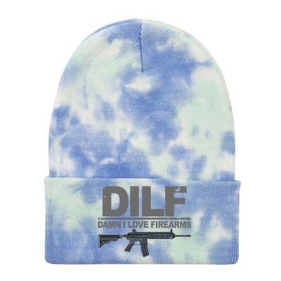 DILF Damn I Love Firearms Tie Dye 12in Knit Beanie