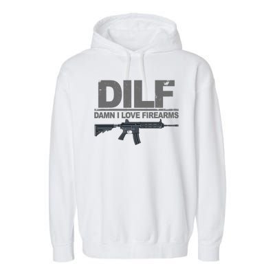 DILF Damn I Love Firearms Garment-Dyed Fleece Hoodie