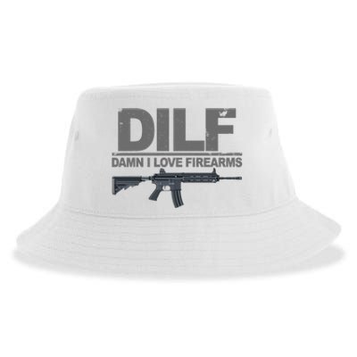 DILF Damn I Love Firearms Sustainable Bucket Hat