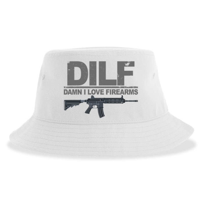 DILF Damn I Love Firearms Sustainable Bucket Hat