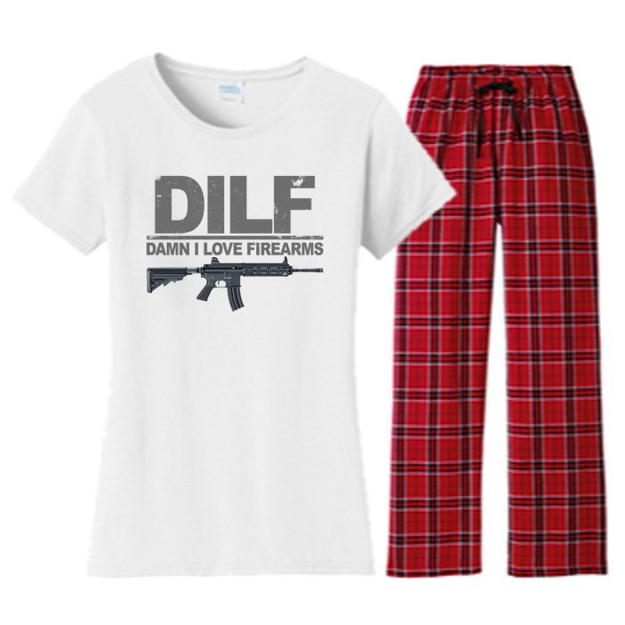 DILF Damn I Love Firearms Women's Flannel Pajama Set