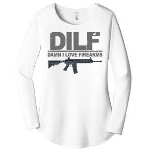 DILF Damn I Love Firearms Women's Perfect Tri Tunic Long Sleeve Shirt