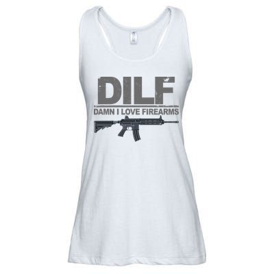 DILF Damn I Love Firearms Ladies Essential Flowy Tank