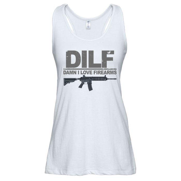 DILF Damn I Love Firearms Ladies Essential Flowy Tank